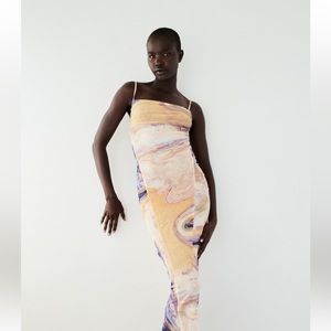 Zara draped tulle dress 0264/190 size small